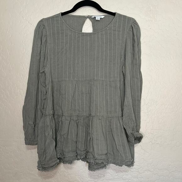 American Eagle Outfitters Tops - American eagle Longsleeve tiered olive green blouse Size Medium